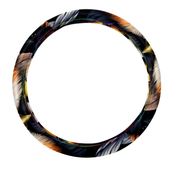 Owl 14.5 Inch Printing PVC Leather Car Wheel Cover Steering Wheel Cover Auto Accessories