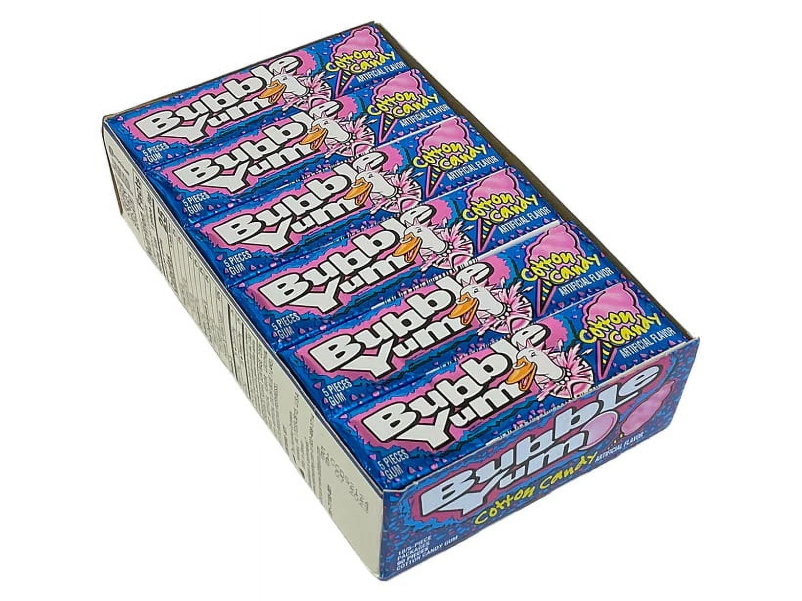 Bubble Yum Cotton Candy Bubble Gum - Soft and Easy to Chew, Long-Lasting Original Flavor - 5 Pieces, Pack of 18