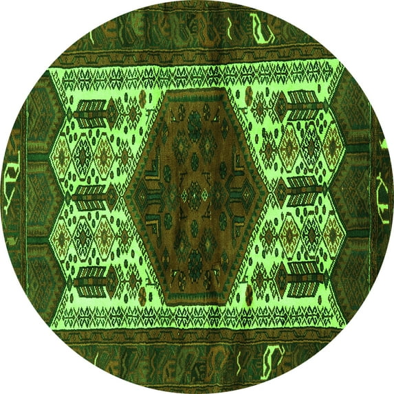 Ahgly Company Indoor Round Persian Green Traditional Area Rugs, 4' Round