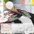 thumbnail image 2 of Christmas Red Snowman Duvet Cover Set Queen Size, Winter Snowflakes Xmas Tree Black 4 Piece Soft Microfiber Bedding Set with 1 Duvet Cover, 1 Flat Sheet, 2 Pillowcases, 2 of 9