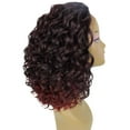 thumbnail image 5 of LUXLUXE Oya Curly 14.5 Inch Long 4X4 Hand-Tied Lace Front Wig, Heat Resistant Fiber, 20+ Shades of Natural, Dip Dyed, & Blended Colors (#BX991 - Deep Red over Medium Red), 5 of 8