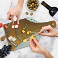 thumbnail image 4 of Modern Cutting Board, Pattern of Modern Long Corridor Contemporary Geometric Structure Tunnel Picture, Tempered Glass Cutting and Serving Board, Wine Bottle Shape, Orange Grey, by Ambesonne, 4 of 5