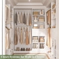 thumbnail image 7 of Besiost Closet System, 4-8 FT Closet Organizer Tower with 2 Wooden Drawers and 5 Hanging Rods, Can Fit 60 to 96 inch Walk-in Closet System, White, 7 of 7