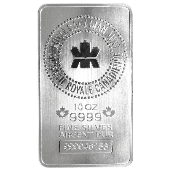 Collectible 10 Troy oz Royal Canadian Mint RCM .9999 Fine Silver Bar Sealed