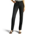 thumbnail image 2 of Petite Lee Flex Motion Straight-Leg Mid-Rise Pants Midnight Rinse, 2 of 4