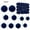 Blue, variant on Uutvery 46Pcs Velvet Christmas Balls Ornaments Flocked Shatterproof Plastic Tree Decorations Hanging Baubles for Xmas Home Party Wedding Winter Wonderland Decor DeepBlue