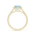 thumbnail image 2 of ANGARA Natural Classic Cushion 1.4 ct Aquamarine Halo Engagement Ring in 14K Yellow Gold for Women (Size-7mm) | March Birthstone, Anniversary, Jewelry Gift for Women | Natural Aquamarine Ring, 2 of 9