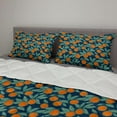 thumbnail image 2 of Orange Blue Comforter & Sham Bedding Set, Citrus Branches and Leaves, 3 pcs Duvet Set Microfiber Filling Quilt, 5 Sizes, Dark Teal Burnt Orange, by Ambesonne, 2 of 4