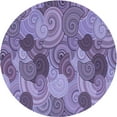 thumbnail image 1 of Ahgly Company Machine Washable Indoor Round Transitional Purple Mimosa Purple Area Rugs, 3' Round, 1 of 7