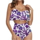 thumbnail image 1 of Bikini de Mujer Trajes de Baño Bikini con Ruffles Conjunto con Sujetador Acolchado Extraíble, Pantalones Cortos de Cintura Alta para la Playa, 1 of 5