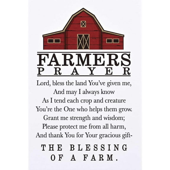 Dicksons IBB-230 Farmers Prayer Bless The Land Crop Creature Strength Wisdom White and Red 3 x 2 Paper Itty Bitty Blessings Card Bookmark, Pack of 24