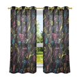thumbnail image 6 of Yayeee Window Curtains Light Filtering 63"x42" Grommet Panel Pair Home Living Room Decor, Black Neon Lightning, 6 of 7