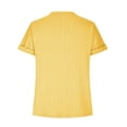 thumbnail image 5 of YUGYXL Women's Textured Henley V Neck Tops Short Long Sleeve Blouses Button Down Fit Casual Office Fashion Yellow XXXL, 5 of 7
