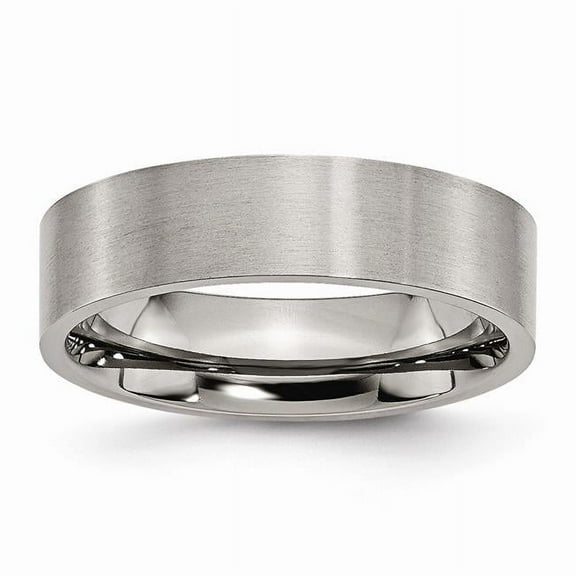 Chisel Titanium Flat 6mm Brushed Wedding Band
