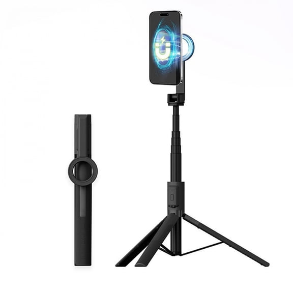 All-in-One Magnetic Bluetooth Phone Tripod Mount with Selfie Stick & Telescopic Stand