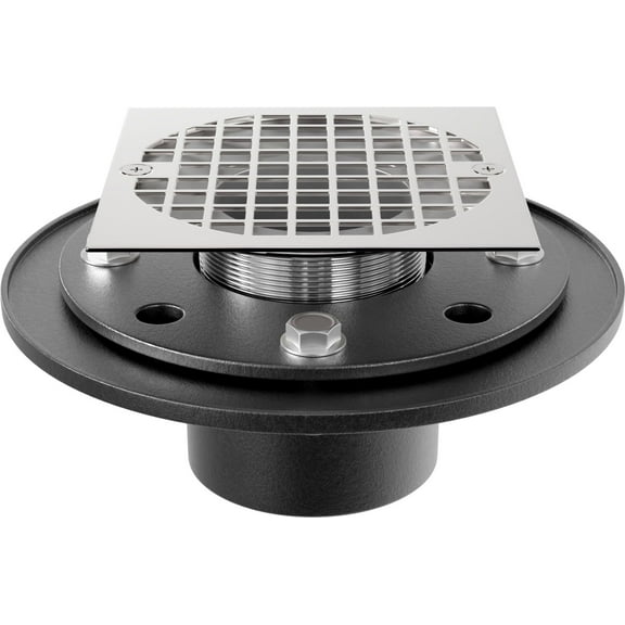 Proflo PF42947SQ Cast Iron Square Shower Drain (2" Ips Connection) - Chrome