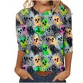 thumbnail image 2 of WXLWZYWL 3/4 Sleeve Halloween Shirts for Women Funny Halloween Print Tunic t-Shirts Casual Fall Trendy Tops Blouses, 2 of 4