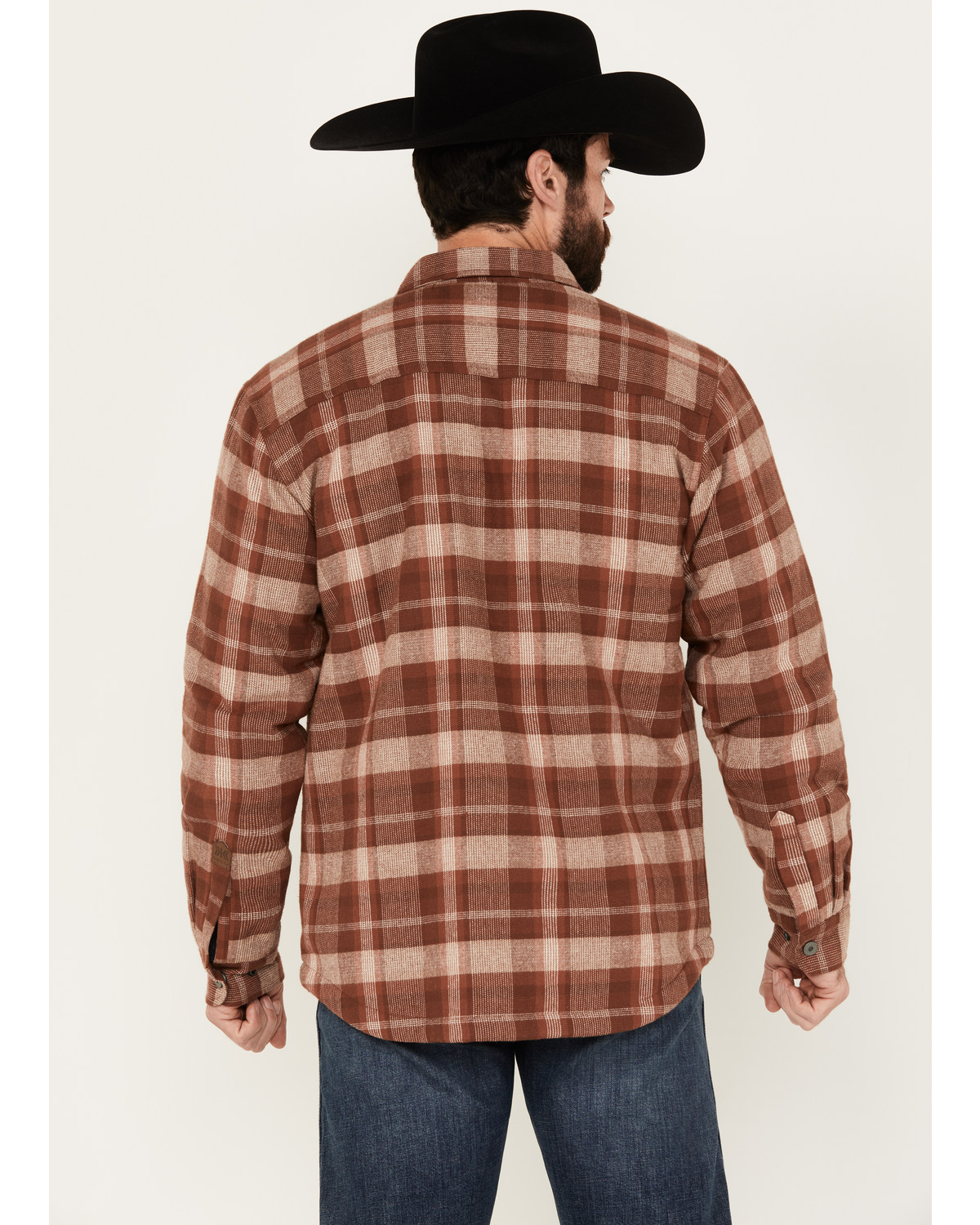 Dakota Grizzly Men s Ivan Plaid Print Sherpa Lined Flannel Shirt Jacket Rust Copper X Large US Walmart