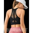 thumbnail image 2 of VENUZOR Women's Seamless Sports Bra Crop Top High Strength Shock Proof Support Workout Bras Mesh Beautiful Back Fitness Running Yoga Tank Tops with Removable Padding, 2 of 6