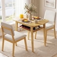 thumbnail image 2 of Gymax 3-Piece Dining Table Set for 2 Solid Wood Kitchen Table w/Storage Rack & Chairs Beige & Natural, 2 of 11