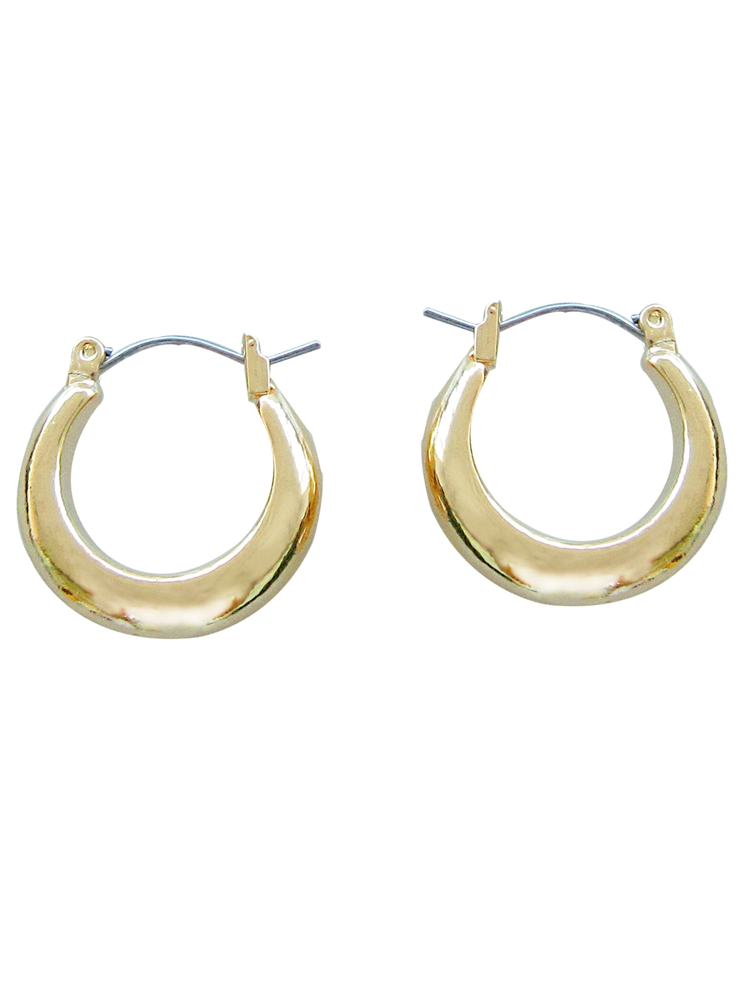 Time and Tru Women's Gold Tone Chunky Hoop Earrings