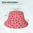 thumbnail image 3 of Salouo Strawberries Print Unisex Bucket Hat, Outdoor Summer Beach Fishing Sun Hat Fun Outdoor Vacation Hat for Men Women Teens,Reversible Double-Side-Wear, 3 of 6