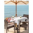 thumbnail image 2 of Outdoor Tablecloth with Umbrella Hole and Zipper, Boho Flowers Square Table Cloth 54x54 Inch Waterproof Tablecloth, Bohemian Abstract Floral Vintage Wood Plank Picnic Table Cover for Patio Camping, 2 of 7
