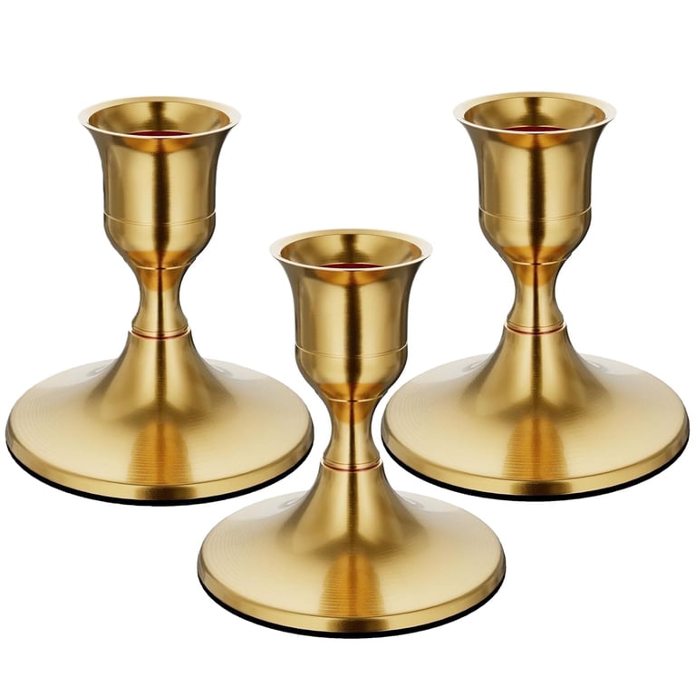 Hidawn Gold Metal Taper Candlestick Holders, Set of 3 photo 1