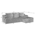 thumbnail image 2 of 96 Inch Modular Sectional Couches for Living Room, Modern Boneless Sofa, Upholstered Deep Seat Cloud Couch, Corduroy Comfy L-Shape Sofas Couches, No Assembly Required, Black (Right Facing Chaise), 2 of 7