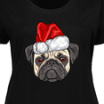 thumbnail image 4 of Inktastic Christmas Pug Dog Santa Women's Plus Size T-Shirt, 4 of 5