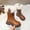 Brown, variant on Lujianch Girls Winter Solid Color Side Zip Thigh High Boots Warm Data Boots Girls Winter Boots