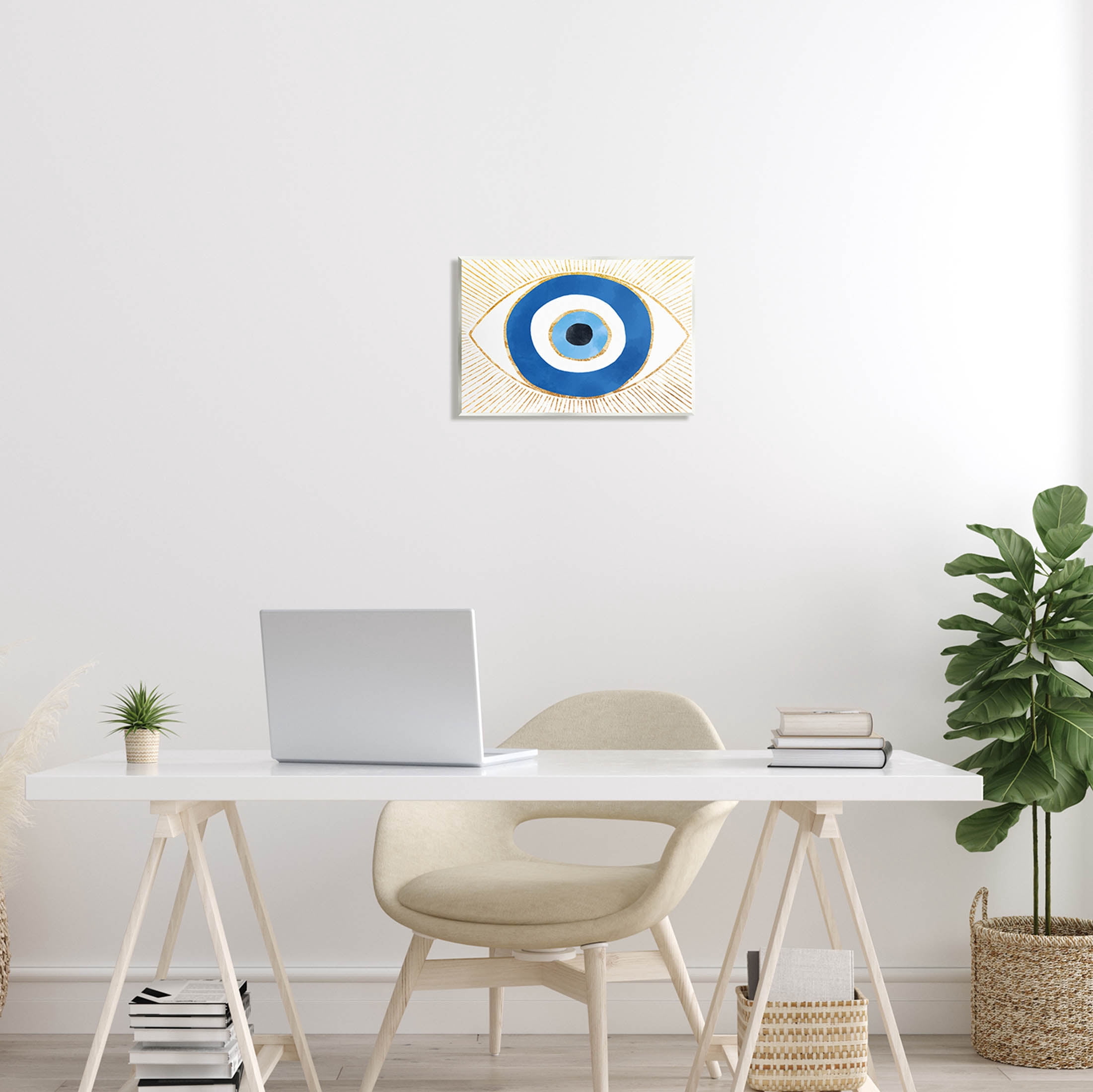 Stupell Industries Evil Eye Shape Striped Mati Symbol Graphic Art Unframed Art Print Wall Art, Design by Ziwei Li