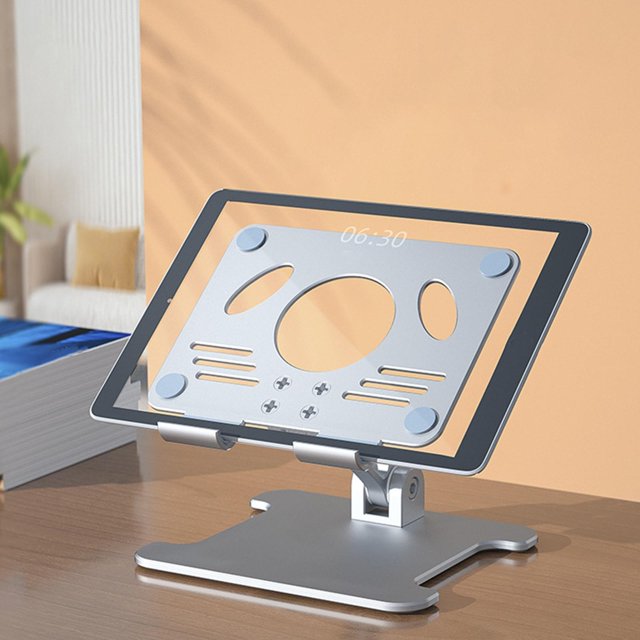 Soporte de escritorio plegable Baoblaze de aleación de aluminio universal para teléfono Plata