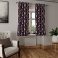 thumbnail image 2 of Ambesonne Grommet Curtain, , 50"x63", Purple Dark Grey Tan, 2 of 5