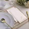 thumbnail image 3 of Fonteme Linen-Feel Guest Towels | 14 Gold Letter 'COFF' [ק] White Paper Dinner Napkins, Cursive Hebrew Font, air-laid Material [14PK], 3 of 3