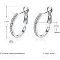 thumbnail image 3 of ORUYROP 14K Rose Gold Platinum CZ Rhinestone Small Hoop Loop Earrings For Teen Girls Women For Sensitive Ear, 3 of 7