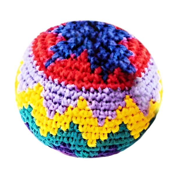 CaiYueKe Handmade Crochet Footbag Kick Ball Assorted Colors Juggle Balls for Adults Beginners Coordination Activity Outdoor Indoor Play Geometric Pattern Stress Ball for Sensory Play Handcrafted Gift