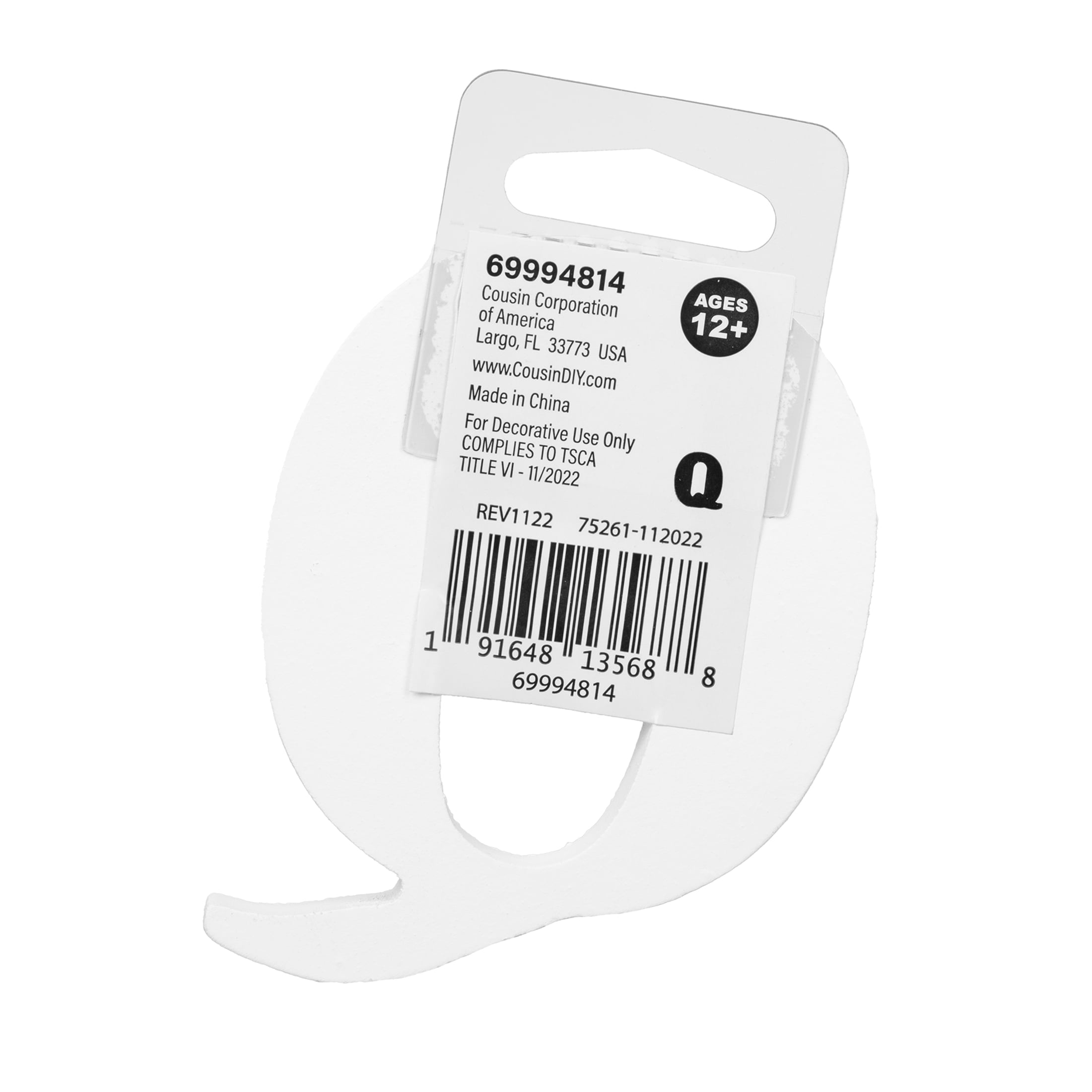 (3 pack) Cousin DIY 3" White Wood Letter Q