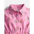 thumbnail image 2 of Wonder Nation Toddler Girls' Button Front Cotton Shirtdress with Short Sleeves, Sizes 12M-5T, 2 of 3