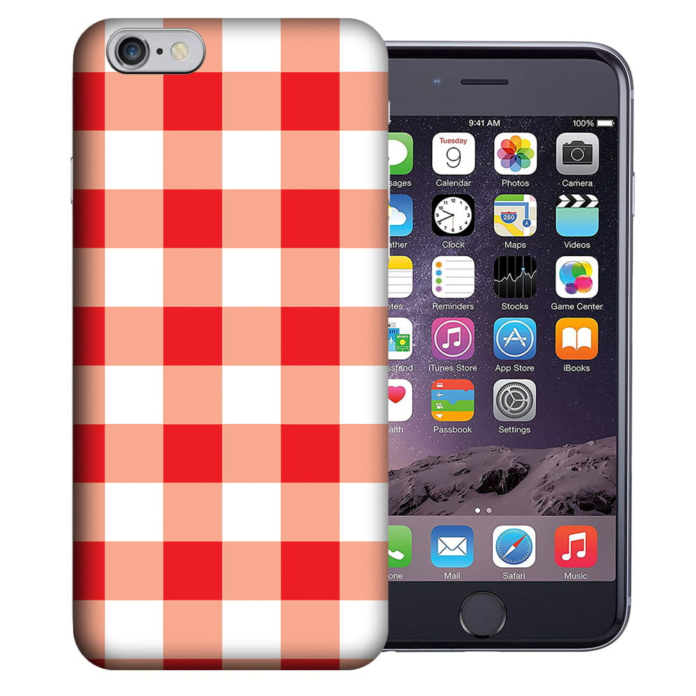 Apple iPhone SE 6 7 8 Design Case - Red White Plaid Design Cover - Walmart.com