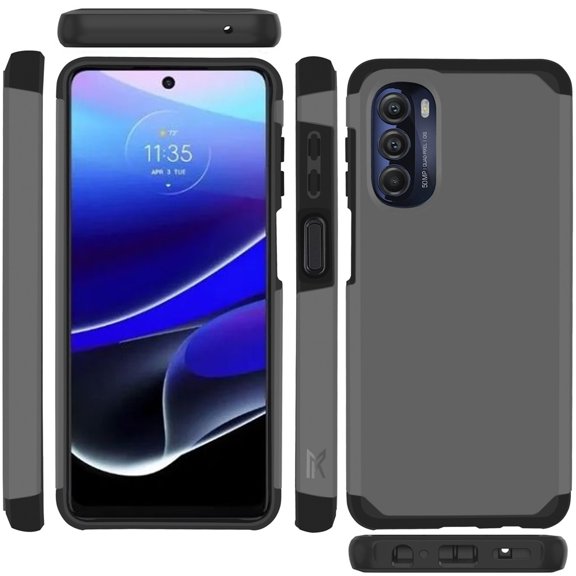 For Motorola Moto G Stylus 5G 2022 Ultra Slim Protection Shock Absorption Hybrid Dual Layer Hard PC   TPU Rubber Armor Cover ,Xpm Phone Case [ Gray ]