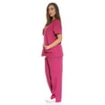 thumbnail image 2 of Six Pocket Women's Medical Scrubs Set with V-Neck Top, 2 of 5