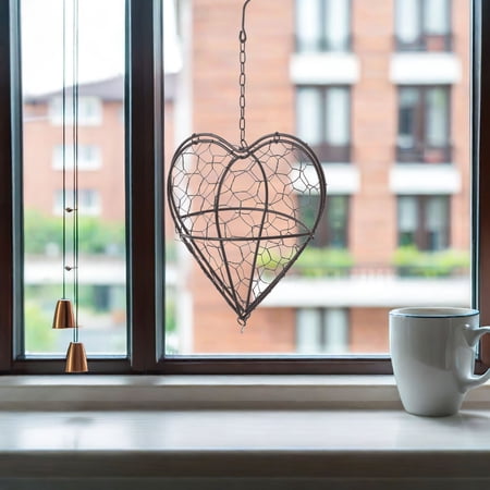 LOLIPPYY Coffee Colored Metal Heart Bird Nesting Holder for Garden Patio Hanging Nest Supplies LOLIPPYY Coffee Colored Metal Heart Bird Nesting Holder for Garden Patio Hanging Nest Supplies