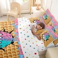 thumbnail image 4 of Erosebridal Baseball Sport Twin Bedding Sets for Kids Boys Girls, Ice Cream Drip Waffle Bedding Comforter Set, Colorful Polka Dots Reversible, 7 Pieces, 4 of 6