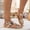 Gold, variant on KIJBLAE Women's Plus Size Thin Strap Buckle Flat Sandals, Open Toe Casual Design, Lightweight Comfortable Daily Outdoor Summer Footwear Brown 36