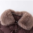 thumbnail image 3 of Womens Cropped Puffer Jacket Quilted Coat with Faux Fur Lapel Winter Warm Baggy Long Sleeve Zip Down Outerwear, 3 of 7
