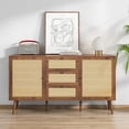 thumbnail image 2 of Rattan Sideboard Buffet Cabinet, Farmhouse Boho Buffet Sideboard with Adjustable Shelves, Buffet Cabinet Sideboard Cabinet with Doors and Drawers for Kitchen Entryway Living Dining Room, 2 of 7