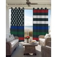 thumbnail image 6 of Vintage American Flag Blackout Curtains for Bedroom Living Room Darkening Curtains 63 Inches Long Red Blue Green Stripe US Flag Window Curtain 2 Panels Set Window Treatment Grommet Drapes 52"x63", 6 of 9