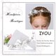 thumbnail image 5 of Tocado de princesa con flores blancas, vestido de novia con perlas de cristal, accesorios para el cabello de boda para niñas, 5 of 5