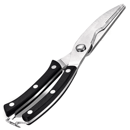 Poultry Shears, Come-apart Kitchen Scissors, Anti-rust Heavy Duty Kitchen Shears with Grip Handles, for Poultry, Fish, Seafood, Herbs, Meat BLACK